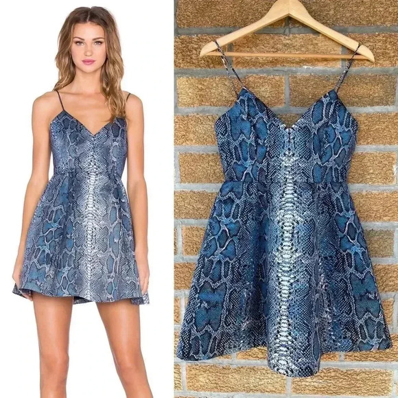 Lovers + Friends Python Young Love Cocktail Dress small - Picture 1 of 12